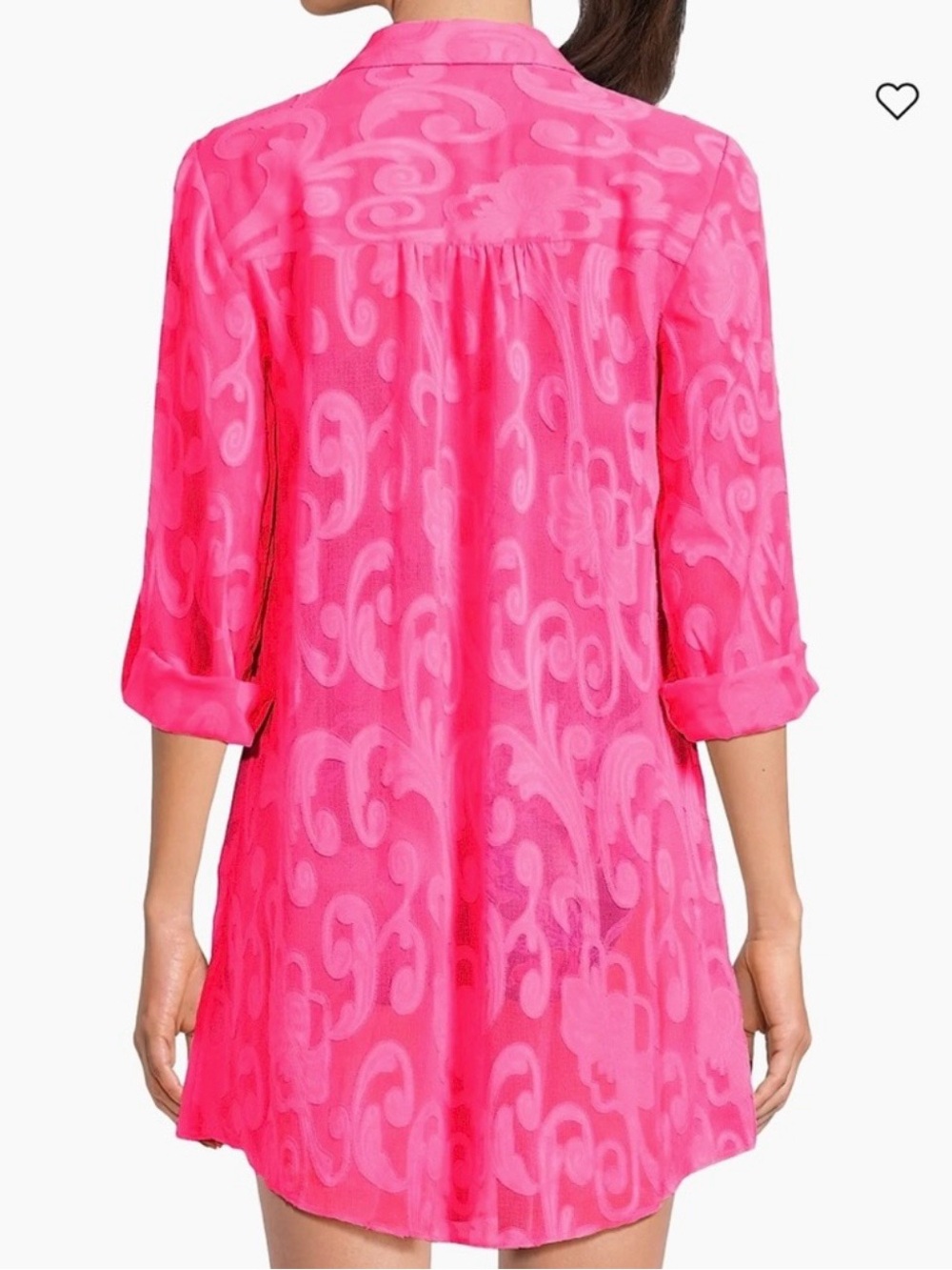 Lilly Pulitzer Natalie Swim Cover-up Roxie Pink Poly Crepe Swirl Clip Medium - Picture 2 of 10